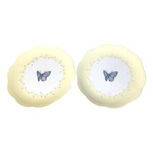 Lenox Butterfly Meadow Yellow Plate: Elegant Porcelain Dessert Plates